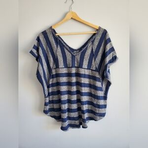 Free people we the free  v neck striped t shirt.